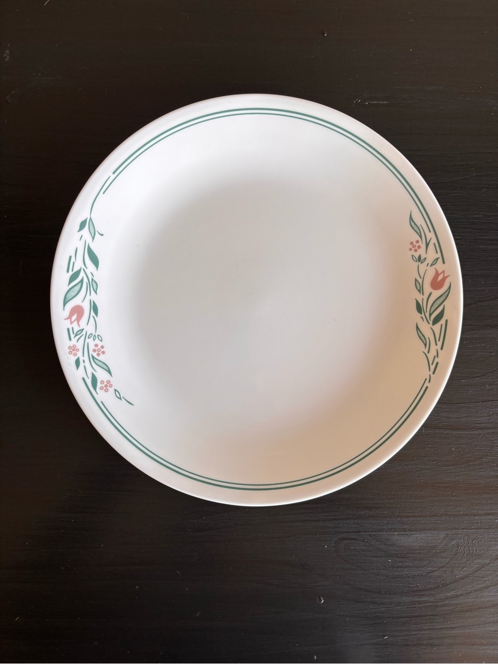 Vintage Corelle Rosemarie Dinner Plate Set of Four 10” Flowers Blue Pink Tulip